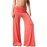 QPDJAPD Fold Over Pants Women Y2K Flared Sweatpants Wide Leg Plisse Yoga Pants Foldover Casual Stretchy Lounge Pants