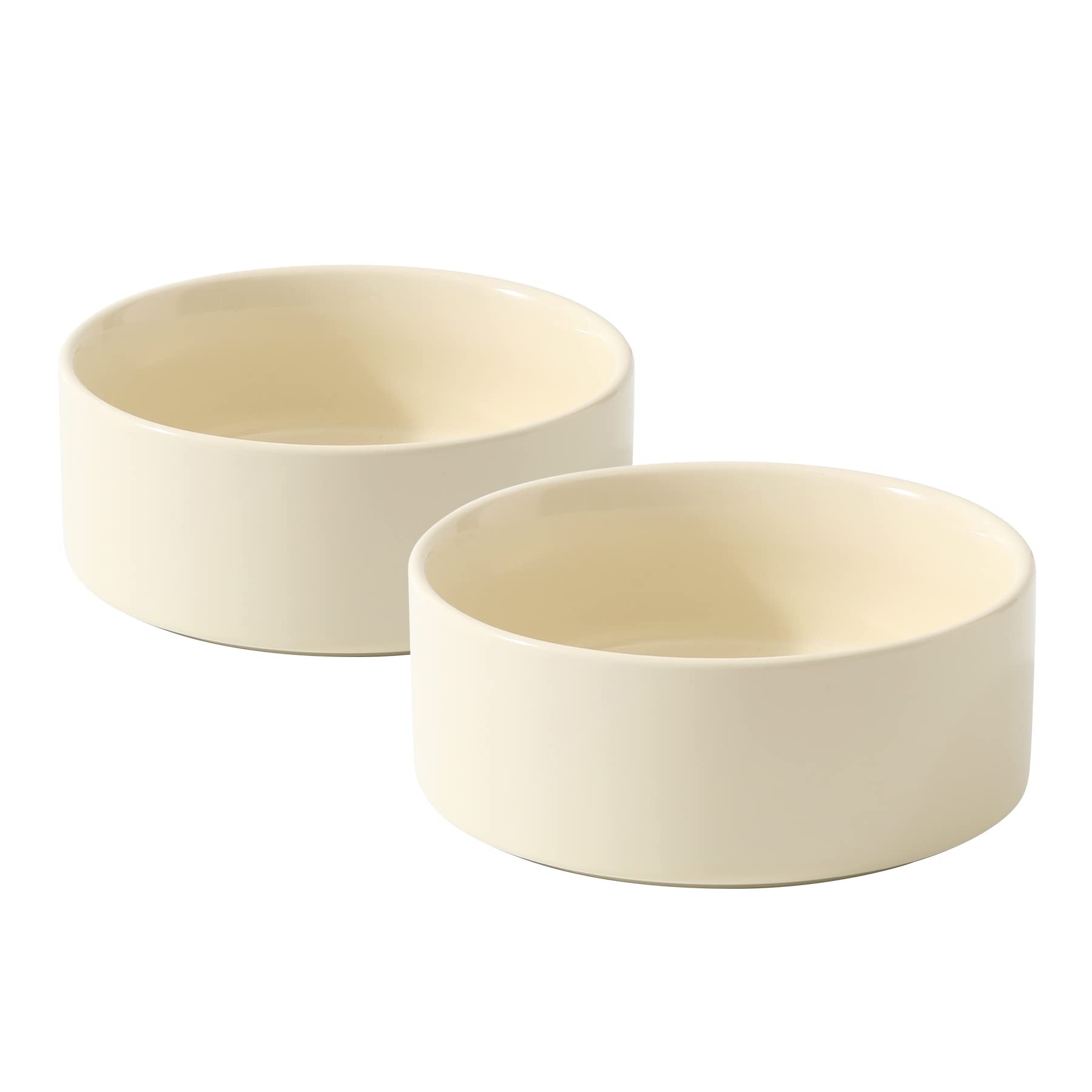 Photo 1 of Havniva Ceramic Set of 2 Dog Bowls, Food and Water Bowls for Dogs, Puppy, 2pcs Pet Dishes(6inch, 2 x Beige Bowls)