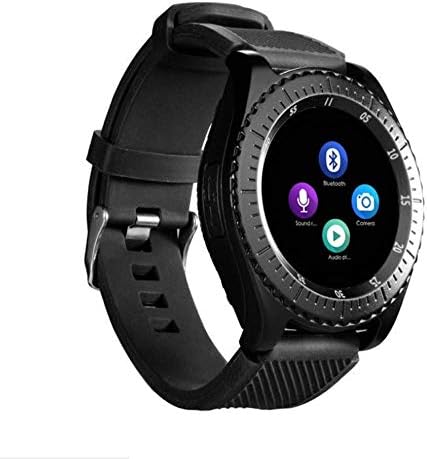 Z3 Bluetooth Smartwatch Built-in Camera Sports Watch Fitness Tracker Pedometer with Anti-Sweat Band Supports Sim Card for Android and iOS Black Band and Black Frame
