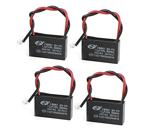 LDEXIN 4 Pcs CBB61 Ceiling Fan Capacitor, Standing Fan Wall Fan Motor Capacitor for New Tech 2 Wire 1.2uF 450V AC: Industrial & Scientific