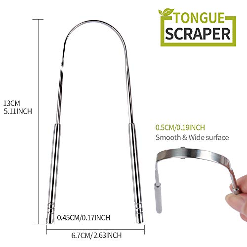 Tongue Scraper, YGDZ Stainless Steel Effective Tongue Cleaner Dental Scraper Professional