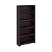Bush Furniture Tall 5 Shelf Bookcase, Large Open Bookshelf, Sturdy Display Cabinet for Living Room or Home Office, Cabot Collection, Espresso Oak