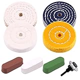 Wokape 8Pcs 4" Buffing Polishing Wheels with 3