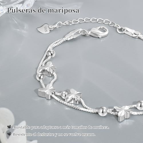 YELUWA Original gifts for women, Mother's Day gift silver bracelet woman gift birthday friend Christmas gifts friend sister girlfriend birthday bracelet mom and daughter grandmother girl niece aunt