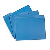 File Folder, 1/3 Cut Tab, Letter Size, Blue, Great for Organizing and Easy File Storage, 100 Per Box