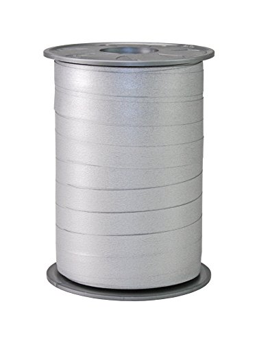 C.E Pattberg Gift Ribbon - silver Matt, 200 m Ribbon In Paperlook For Wrapping Gifts, 10 mm Width, Create Beautiful Floral And Baby Shower Decorations, Pastel Balloon Ribbons - For Every Occasion