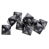 Jili Online 10pcs 8 Sided Dice D8 Polyhedral Dice for Dungeons and Dragons Roley playing Games Dice Gift Black
