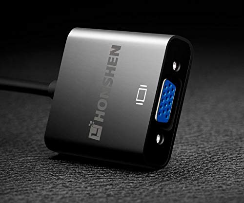 HONSHEN HDMI to VGA 1080P with 3.5mm Audio Cable HD Video Cable Converter Adapter+5FT VGA Cable (black+audio) ...