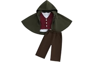 CANIS Infant Toddler Baby Boys Halloween Costume Medieval Ring Bearer Long Sleeve Shirt Vest Cloak and Pants 4pcs Outfit Set