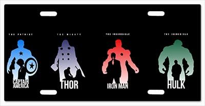 Captain America Thor Iron Man Hulk Avengers of The Night Vanity License Plate Vanity License Plate