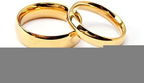 Jewelryfinds New Golden Couple Glossy Titanium Steel Polishing Rings Formula Christmas Gifts