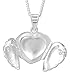 Dicksons Silver Plated Bereavement Between These Angel Wings Photo Locket Necklace on 18