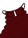 MakeMeChic Women's Solid Halter Neck Cami Scallop Trim Workout Crop Top Burgundy M