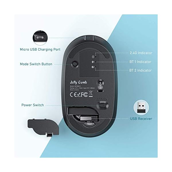 Bluetooth-Keyboard-and-Mouse-Jelly-Comb-Multi-device-Wireless-Keyboard-and-Mouse-Set-Ultra-Slim-Rechargeable-UK-Layout-for-Mac-Microsoft-Windows-Android-Laptop-Computer-PC-Tablet-Black Bluetooth Keyboard and Mouse, Jelly Comb Multi-device Wireless Keyboard and Mouse Set Ultra Slim Rechargeable, UK Layout…