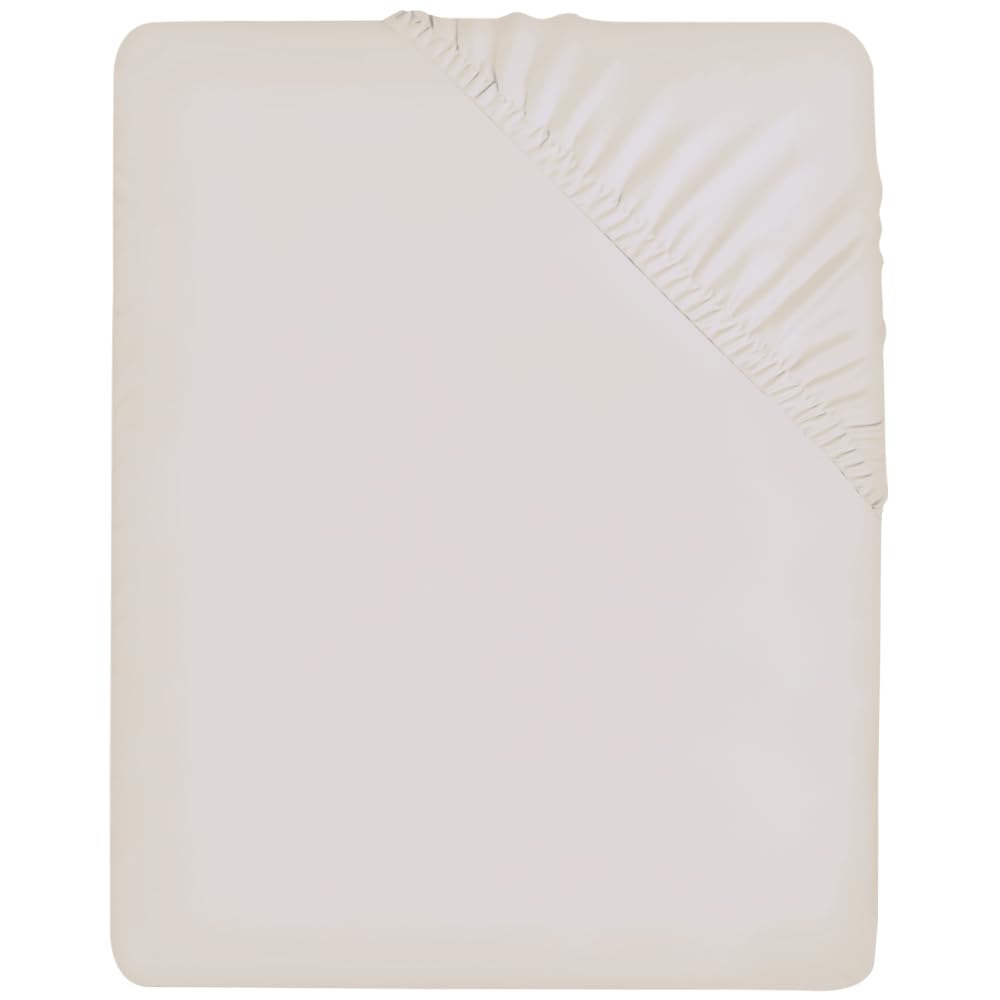 West Midlands Homeware Single Fitted Sheet Soft Brushed Microfibre Fabric Bed Sheets Extra Deep Pocket Shrinkage & Fade Resistant Deep Fitted Sheets Breathable Washable, Cream