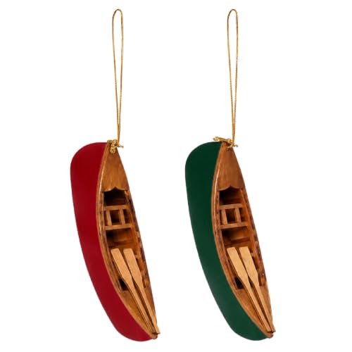 NAUTIMALL Christmas Canoe Ornament Set of