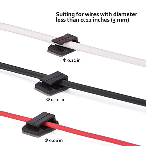 200 Pcs Adhesive Cable Clips, Oziral Car Cable Organizer, Cable Wire Management, Drop Cable Clamp Wire Cord Tie Holder for Car, Office and Home - Thumbnail 2