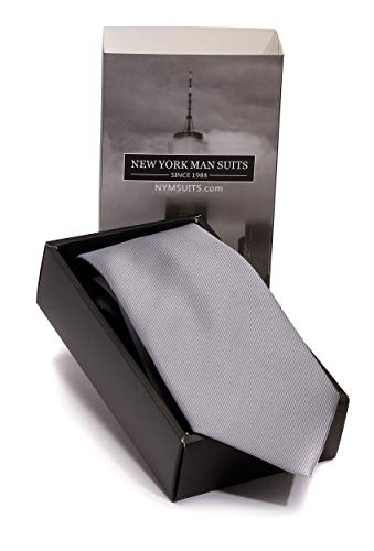 New York Man Mens Woven Handmade Solid Color Regular Width Tie 3.5'' (8.5cm) With New York Skyline Gift-Box