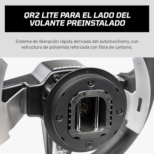 FANATEC Sim Racing CSL Steering Wheel P1 V2 (QR2 LITE) - Rubber Trim, RevStripe, LED Display, Metal Shift Cams, QR2 Lite for Steering Wheel Side Pre-Installed - PC | Rubber Grip, RevStripe, LED Display, Metal Shift Paddles, QR2 LITE Handlebar Side Pre-installed - PC