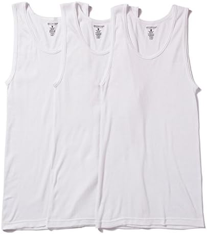 Basic Outfitters Men's 3Pk White Rib Tank Medium