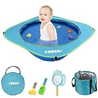 Yoego Kiddie Pool, Portable Baby Beach Swimming Pool, Toddler Pool with Baby Sand Toys Including Fish Net and Toy Fishes, Sand Shovel and Rake, Perfect for Babies Toddlers On The Beach and Indoors