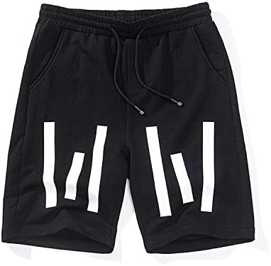 Hyunong Men's Casual Pants New Shorts 2018 Spring and Summer Black and White Beach Pants Men's New Five Pants a Generation,Black,XL