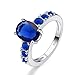 Psiroy 925 Sterling Silver Created Blue Sapphire Filled Promise Ring Size 8