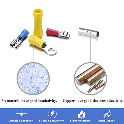 Qibaok 840PCS Electrical Wire Connectors, Insulated Wire Crimp