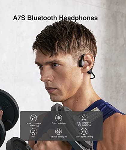 Open Ear Headphones, Sanag Over Ear Wireless Bluetooth Headphones, Portable Wireless Sports Headphones, IP67 Sweatproof Music Call-answering for Kids, Gym, Games, Running, Office