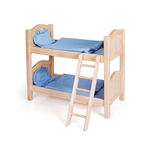 Amazon.com : Guidecraft Natural Wooden Doll Bunk Bed ...