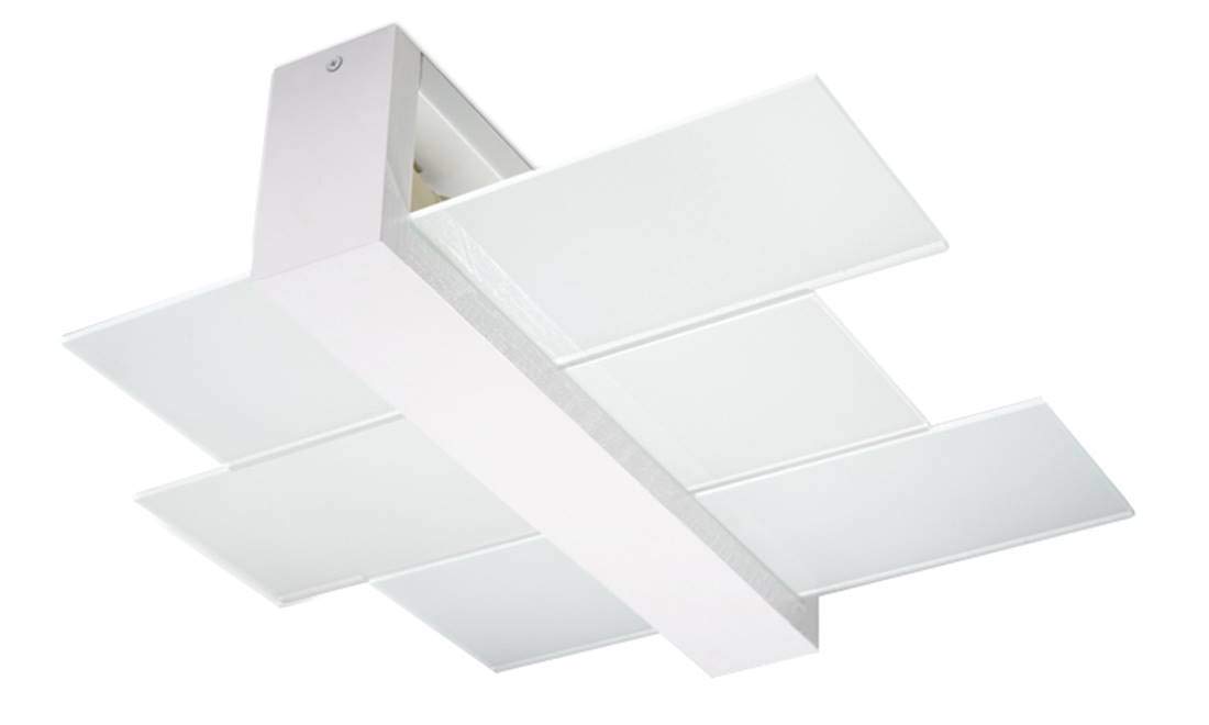 Ceiling lamp LED FENIKS SL.0078 SOLLUX Modern Plafond lamp White E27 2-Light Glass Wood for The Kitchen and The Bedroom