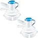 Water Dispenser Valve for 55mm Crown Top Drinking Bottle, Reusable Water Jug Cap Plastic Spigot Faucet, Includes Lid Dirt Protector- 2 Pcs (Not for Threaded Crown Tops)