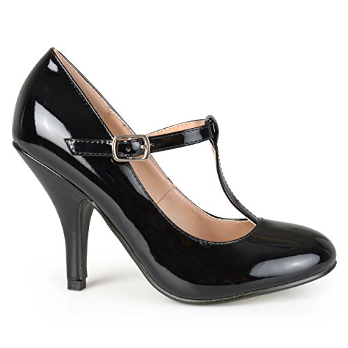 Brinley Co Women's Nealsen 3 Dress Pump, Black Patent PU, 8 M US
