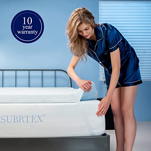 subrtex 2 Inch GelInfused Memory Foam Bed Mattress Topper High Density