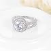 FENDINA 925 Sterling Silver Round Split Shank Bridal Engagement Rings for Women