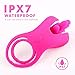Vibrating Cock Ring, Penis Ring with Double Loop Licking 10 Rotation Speeds Waterproof Medical Silicone Rechargeable Couples Adult Sex Toy (Red)
