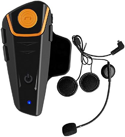 Motorcycle Communication Systems,BT-S2 Motorcycle Intercom Bluetooth Headset Water Resistant Motorbike for 2 or 3 riders and 2.5mm Audio for Walkie Talkie MP3 player GPS Hands Free FM radio (Single)