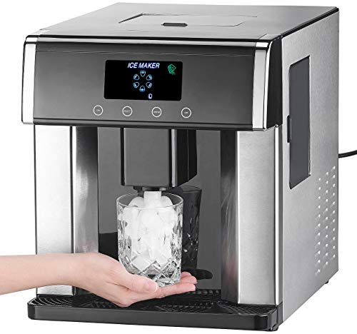 Rosenstein & Söhne Eiswürfel Maschinen: Eiswürfelmaschine & Wasserspender V2 mit XL-Display, Edelstahl-Gehäuse… – Bild 5