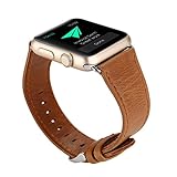 Alonea Leather Buckle Wrist Watch Band Strap Belt For Watch Apple Watch 38mm (Brown)