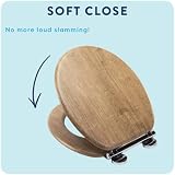 Croydex Ontario Flexi-Fix Soft Close Wooden Toilet Seat with Adjustable Hinges view 2