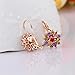 BAMOER 18K Rose Gold Plated Snowflake Leverback Earrings with Cubic Zirconia for Women Girls CZ Jewelry Fashion Drop Earrings 3 Style