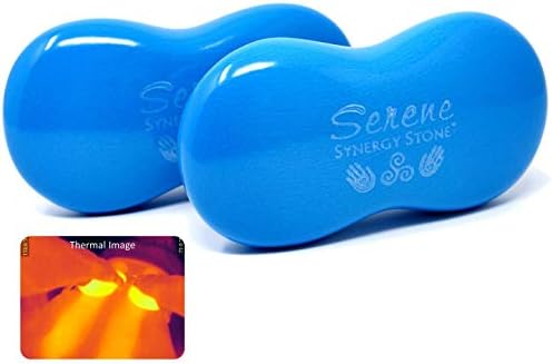 Serene (Sky)(Set of 2) Synergy Stones - Contoured Hot Stone Massage Tools - Deep Heat for Muscle Tension Relief - Relaxing and Therapeutic - Ultra-Smooth for on Skin with Oil or Over Clothes