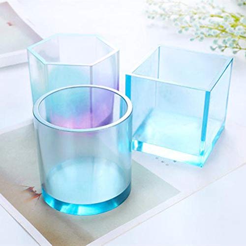 Cylinder Epoxy Resin Silicone Molds - DIY Pen Holder Mold & Circular Silicone Coaster Molds Set, Clear Flower Pot Moulds for Casting Succulent Plants Pot and Many Other Art Craft, Sold by MeiMeiDa - Thumbnail 5