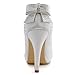 ElegantPark Women Pumps Closed Toe High Heel Platform Bows Rhinestones Evening Wedding Shoes