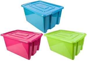 Cubo de plástico apilables para recipiente de colores tamaño mediano