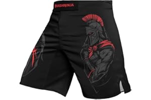 RASHNINJA Spartan Performance Fight Shorts – Men’s MMA Grappling Shorts & Striking Boxing Trunks