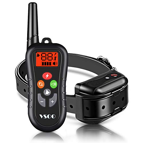 VSOO Dog Shock Collar with Remote PES003-600 Yards Waterproof Dog Electric Training Collar with Beep Vibrate Shock E Collars for Small Medium Large Dogs