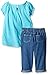 Nannette Little Girls' 2 Piece Poplin Top with Jean Set