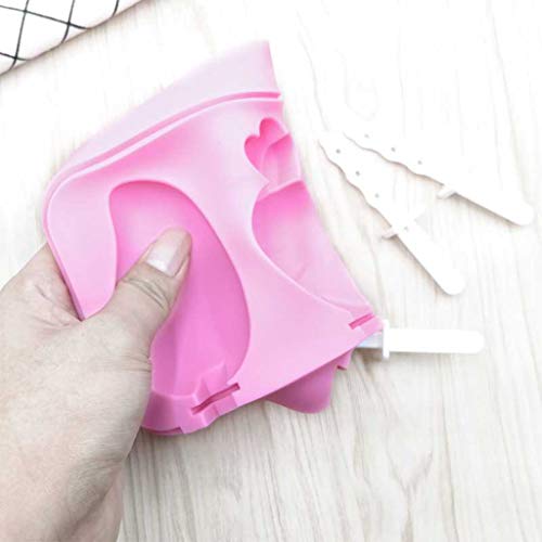 Mango Shape Popsicle Molds 5 Cavities Silicone Ice Pop Mold Ice Cream Mold Candy Frozen Yogurt Holder DIY Handmade Soap Kitchen Tools