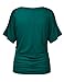BIADANI Womens Short Sleeve Boat Neck Side Shirring Dolman Drape top